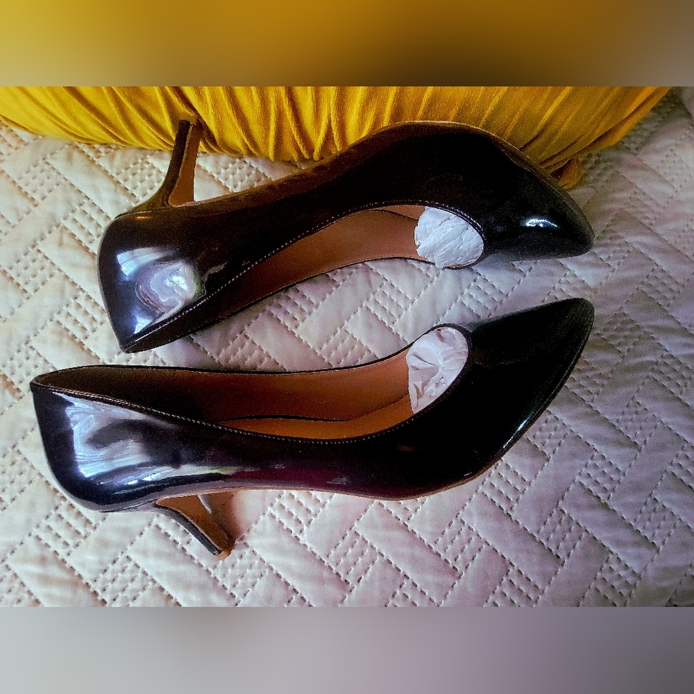 Elegant Dark Burgundy Patent Women's Heels Size 11